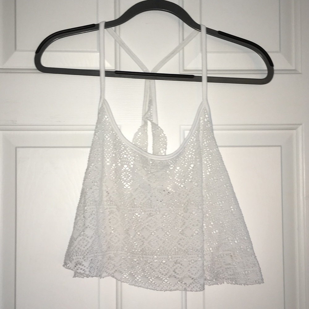 Victoria’s Secret PINK White Crop Top/Pool Cover